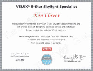 Velux 5 Star Certificate Ken