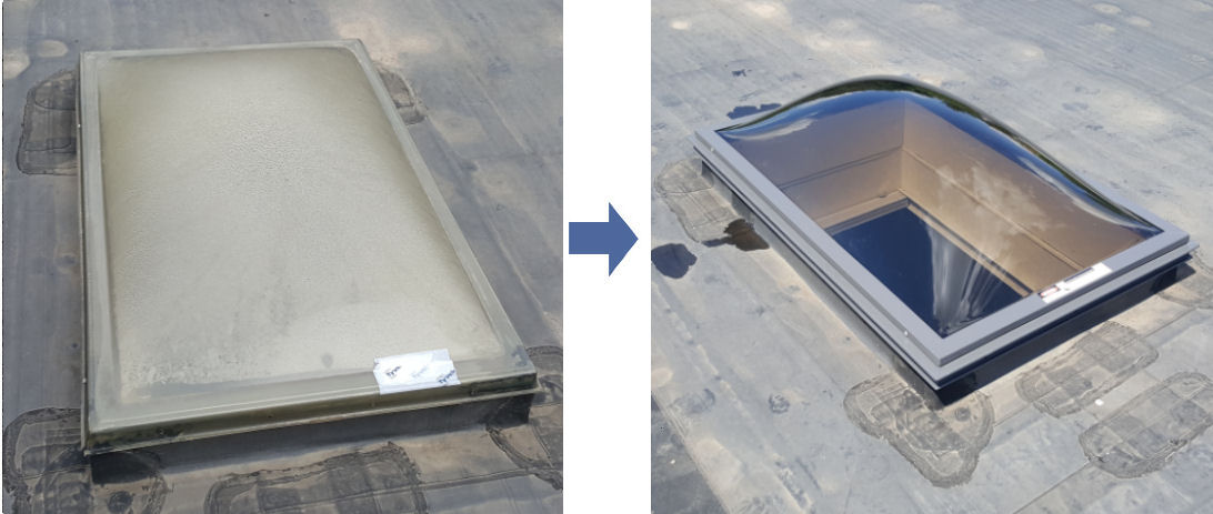 replacing a bubble skylight